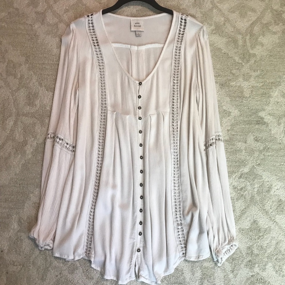 Knox Rose Target Long Sleeve White Tunic